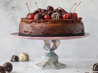 Chocolate Truffle Cherry Cheesecake